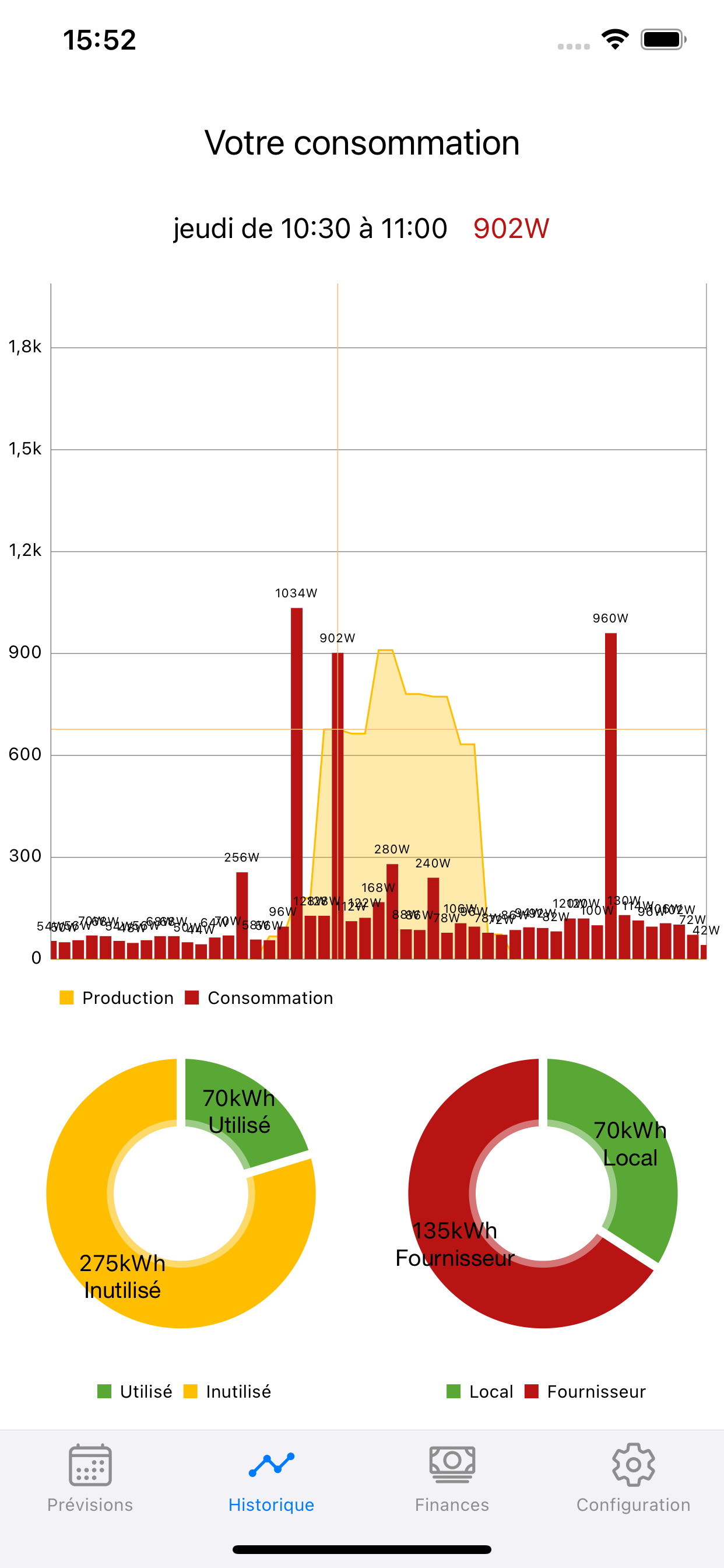capture d'écran de l'application mobile Coturnix